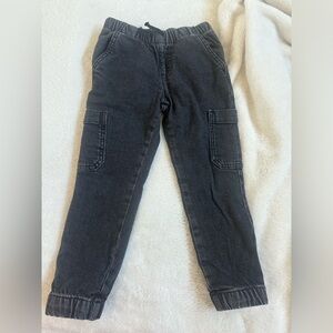 Cat & Jack Black Denim Jogger Pants | Size 4T | Cargo Pockets
